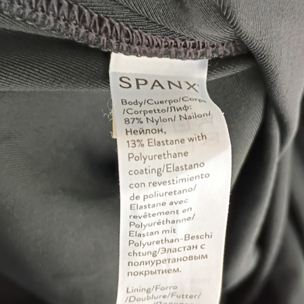 Spanx Moto Black High Rise Faux Leather Leggings Women's Medium - Picture 6 of 7